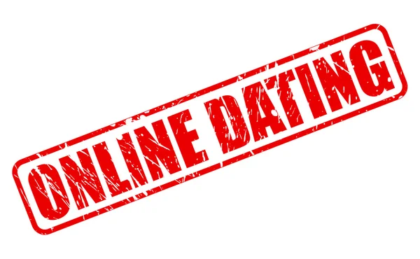 Online Dating kırmızı damga metni — Stok Vektör