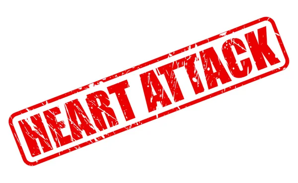 Ataque cardíaco texto sello rojo — Vector de stock