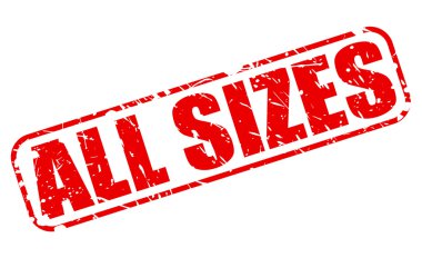 Tüm boyutları kırmızı damga metni