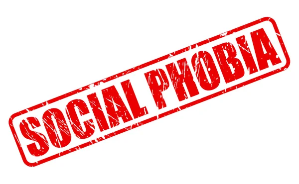 Social Fobia texto de sello rojo — Archivo Imágenes Vectoriales