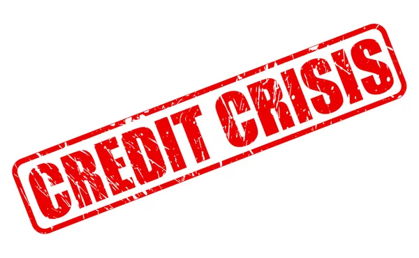 Kredyt kryzys czerwony znaczek tekst — Wektor stockowy