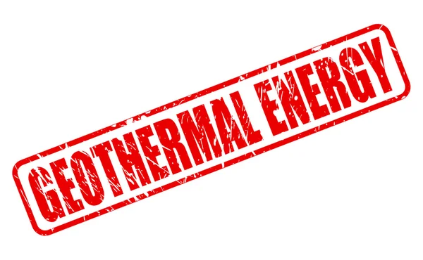 Energia geotermalna czerwony znaczek tekst — Wektor stockowy