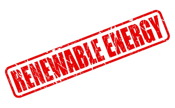 再生可能エネルギーの赤いスタンプの文字列 — ストックベクタ