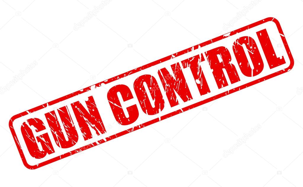 GUN CONTROL red stamp text