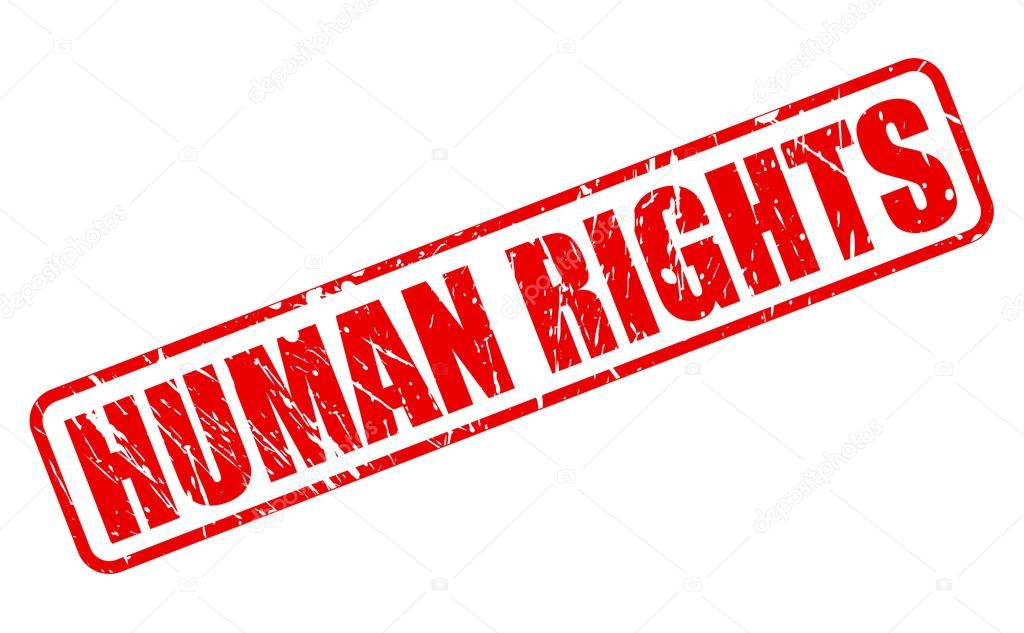 HUMAN RIGHTS red stamp text