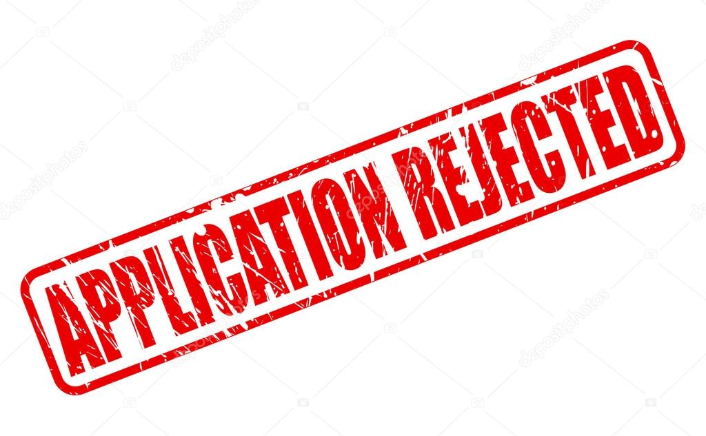 APPLICATION REJECTED red stamp text