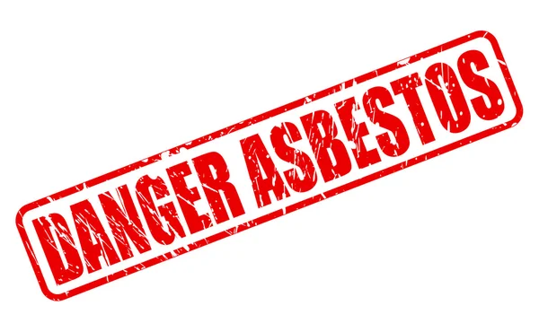 Gevaar asbest rode stempel tekst — Stockvector