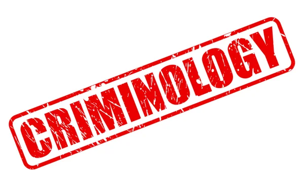 Criminologie rode stempel tekst — Stockvector