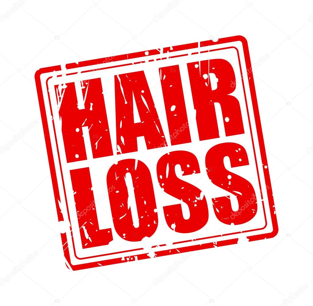 HAIR LOSS red stamp text