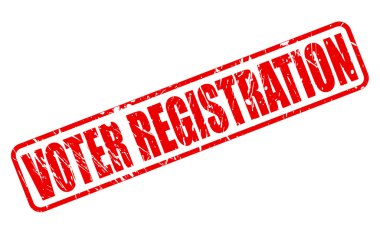VOTER REGISTRATION red stamp text clipart