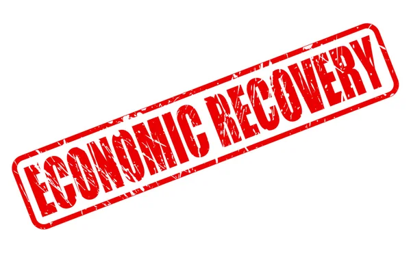 ECONOMIC RECOVERY text de marcă roșie — Vector de stoc