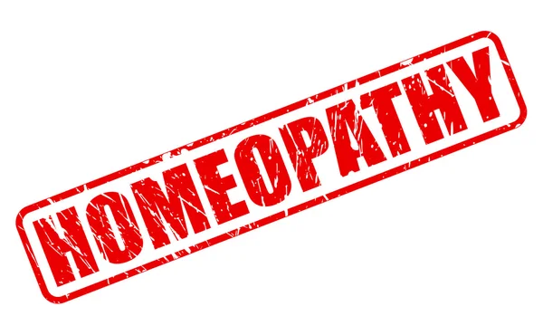 Homeopathie rode stempel tekst — Stockvector