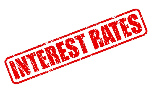 INTEREST RATES red stamp text — Stock Vector