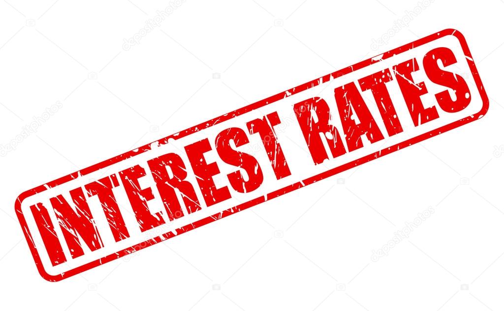 INTEREST RATES red stamp text