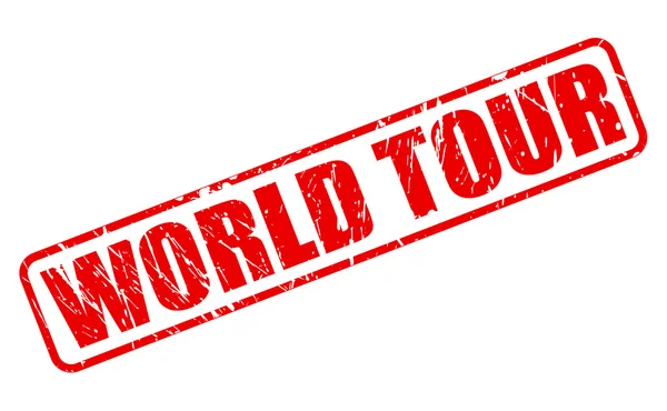 Wereld Tour rode stempel tekst — Stockvector