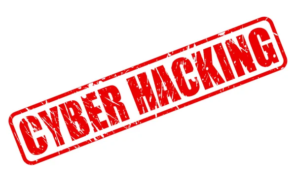 Cyber Hacking rode stempel tekst — Stockvector