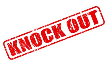 KNOCK OUT red stamp text clipart