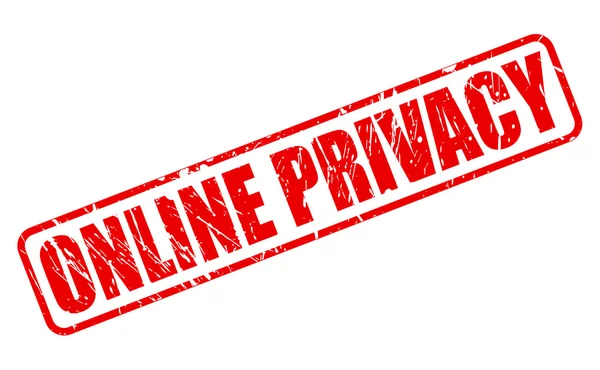 オンライン プライバシーの赤いスタンプのテキスト — ストックベクタ