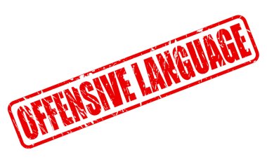 OFFENSIVE LANGUAGE red stamp text clipart