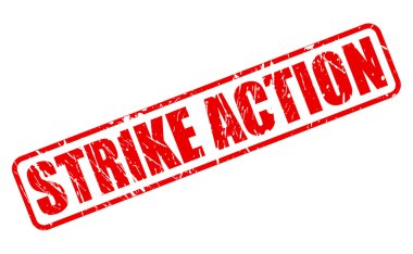 Eylem kırmızı damga metni strike