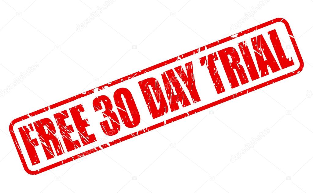 FREE 30 DAY TRIAL red stamp text