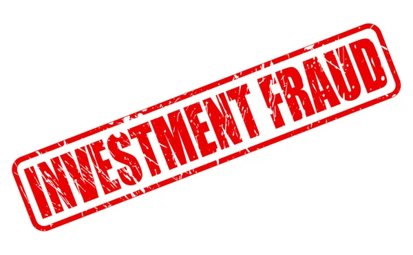 INVESTMENT FRAUD red stamp text — Stock Vector