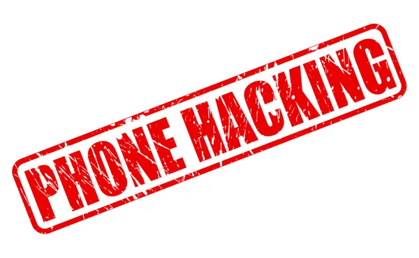 Telefoon Hacking rode stempel tekst — Stockvector