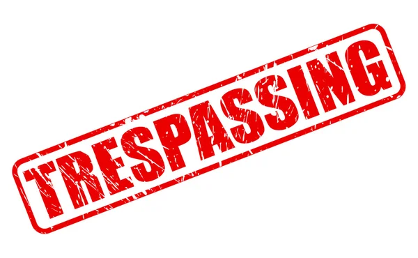 TRESPASSING red stamp text — Stock Vector