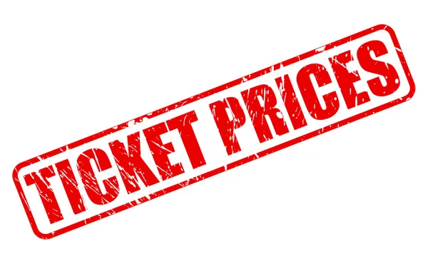 Bilet fiyatları kırmızı damga metni — Stok Vektör