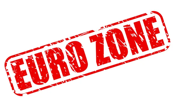 Текст красной почтовой марки EURO ZONE — стоковый вектор