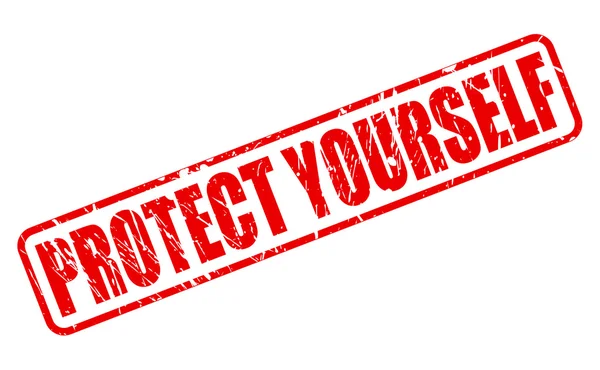 Προστατεύστε τον εαυτό σας σφραγίδα κόκκινο κείμενο — Διανυσματικό Αρχείο