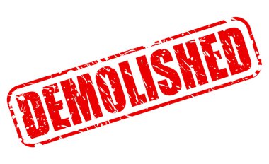 DEMOLISHED red stamp text clipart