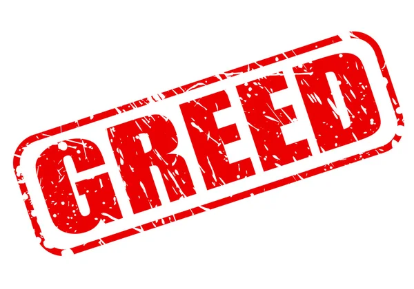 Açgözlülük kırmızı damga metni