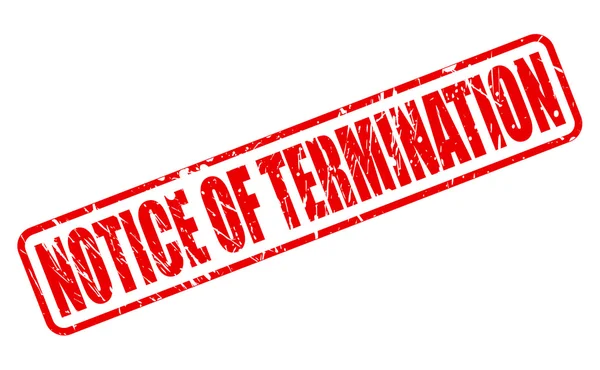 NOTICE OF TERMINATION red stamp text — Stock Vector