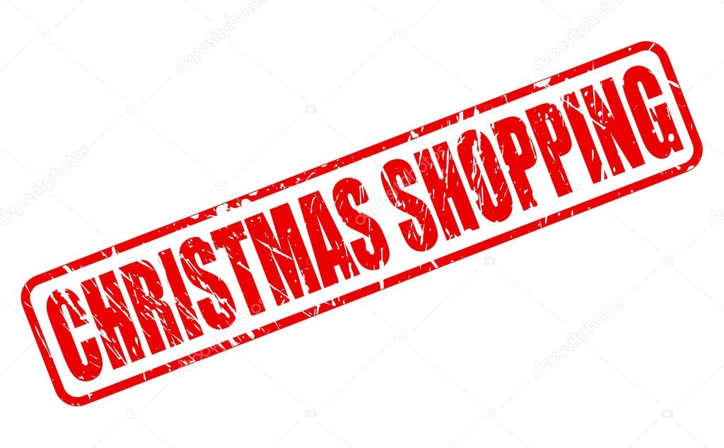 CHRISTMAS SHOPPING red stamp text
