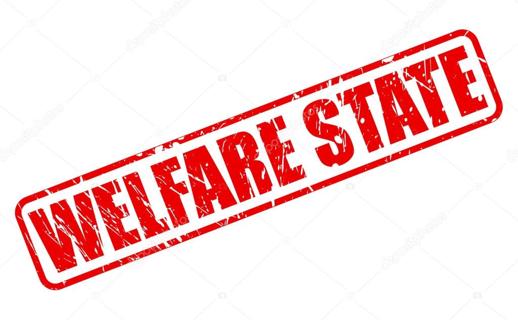 WELFARE STATE red stamp text
