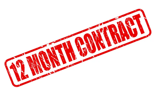 12 ヶ月契約の赤いスタンプの文字列 — ストックベクタ