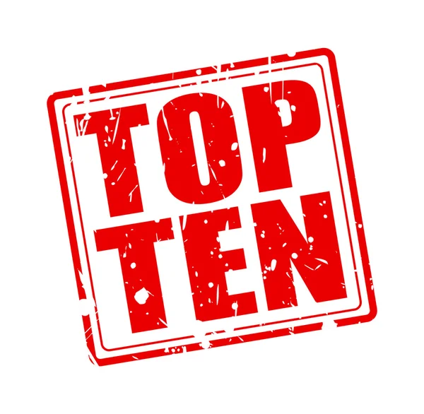 Текст червоної марки TOP TEN — стоковий вектор