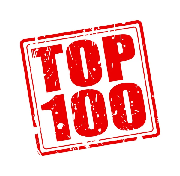 TOP 100 texto carimbo vermelho —  Vetores de Stock