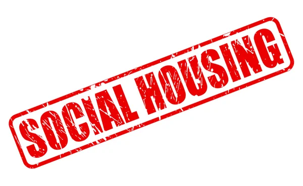 Tekst czerwony znaczek mieszkalnictwo społeczne — Wektor stockowy