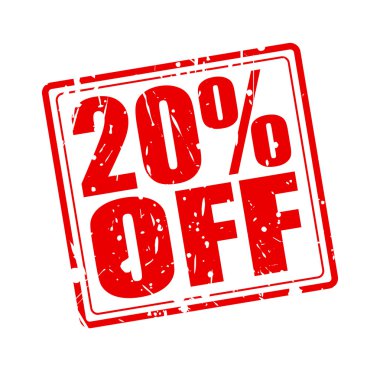Kırmızı damga metni kapalı % 20