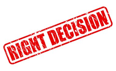 RIGHT DECISION red stamp text clipart