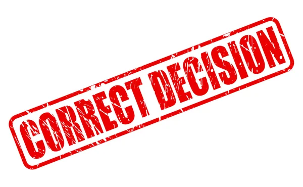 CORRECT DECISION red stamp text — Stock Vector