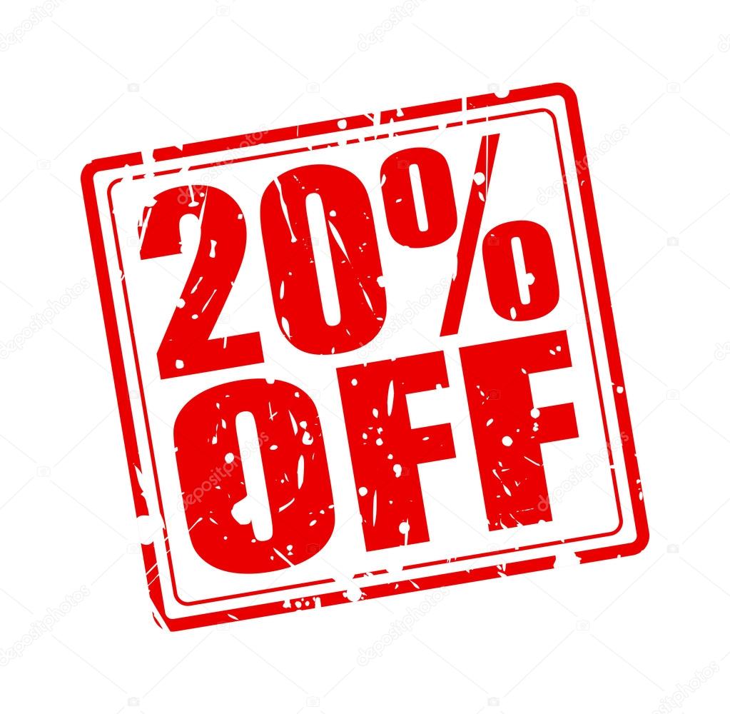 20% OFF red stamp text