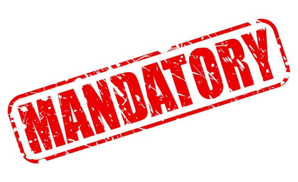 Текст червоної марки MANDATORY — стоковий вектор