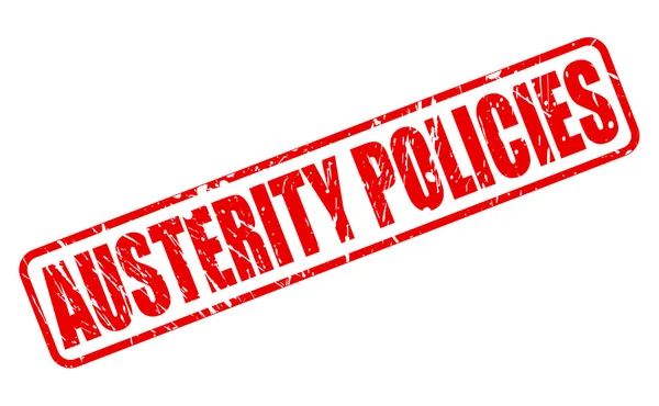 AUSTERITY POLICIES red stamp text — Stock Vector