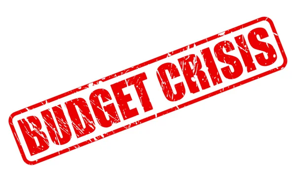 Rozpočtové krize červené razítko text — Stockový vektor