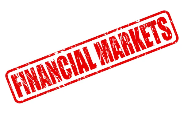 Finansal Piyasalar kırmızı damga metni — Stok Vektör