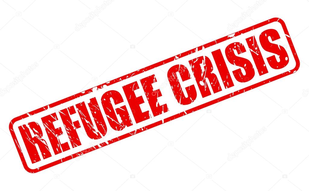 REFUGEE CRISIS red stamp text