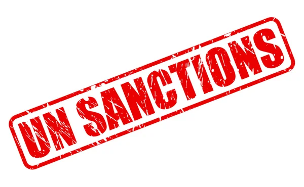 ENSZ-szankciókat piros bélyegzőszöveg — Stock Vector